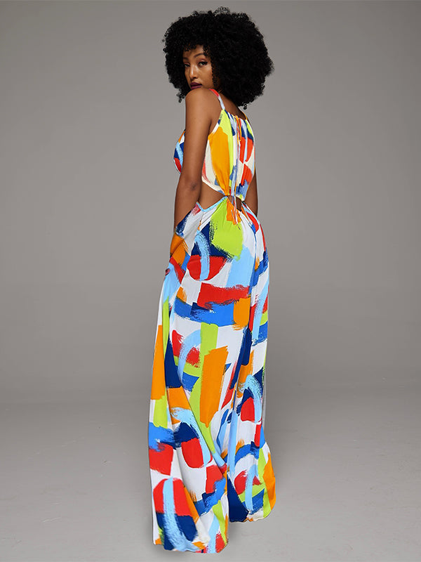 Printed Cutout Maxi Dress -- sold out