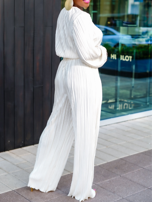 Plisse Wide Leg Set