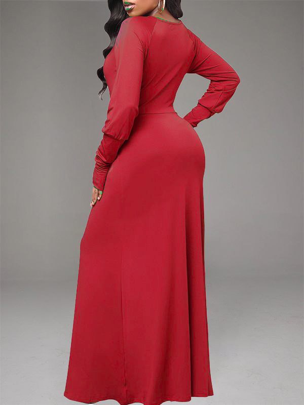 Solid Round-Neck Maxi Dress