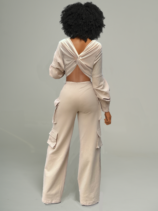 Twisted Top & Cargo Pants Set -- sold out