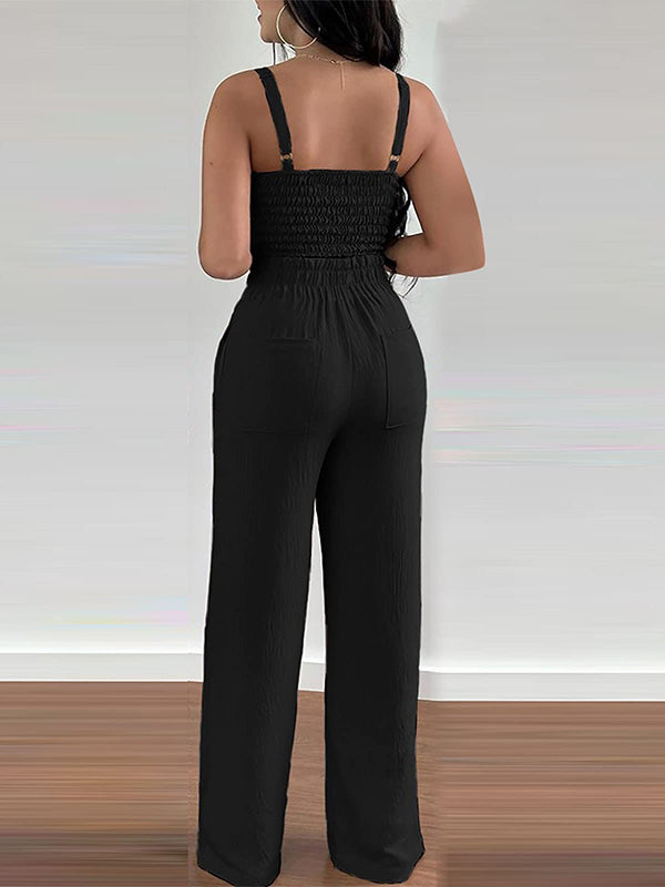 Solid Cami Top & Tied Pants Set