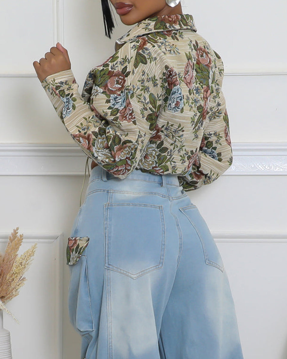 Printed Zip-Front Jacket