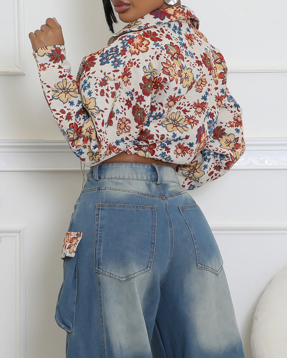 Printed Zip-Front Jacket