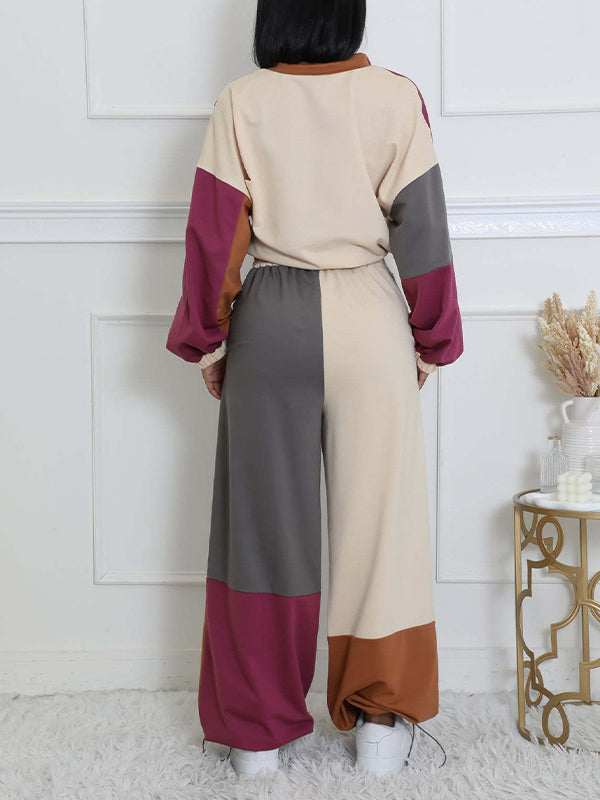 Colorblock Zip Top & Pants Set