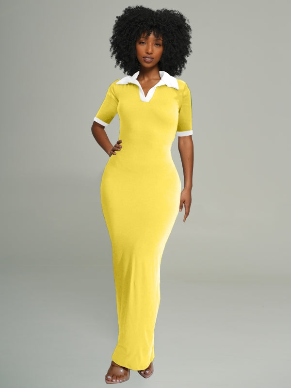 Contrast Polo Dress