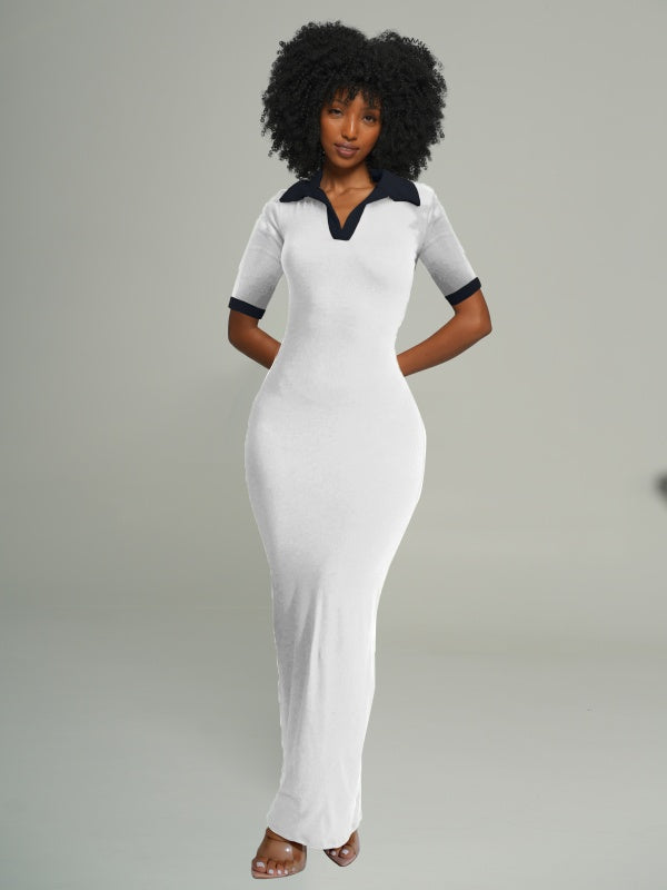 Contrast Polo Dress