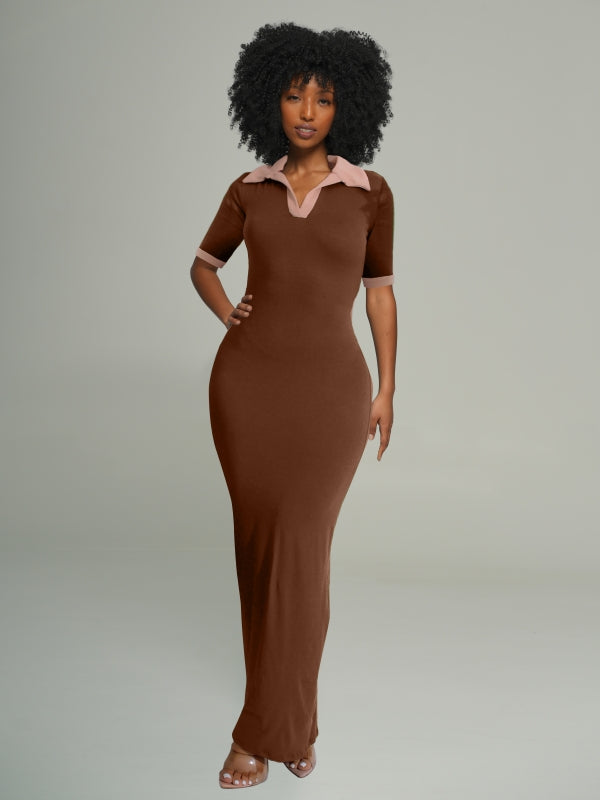 Contrast Polo Dress