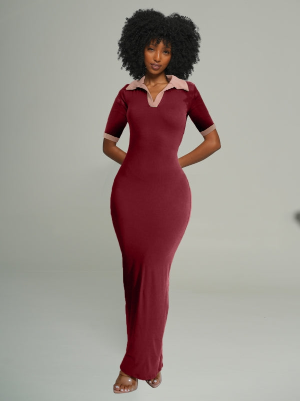 Contrast Polo Dress