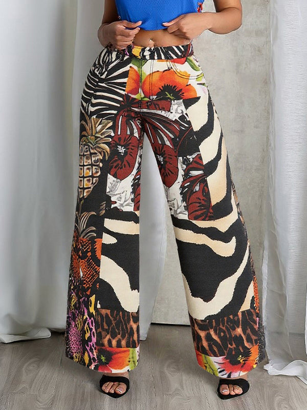 Printed Wide-Leg Pants