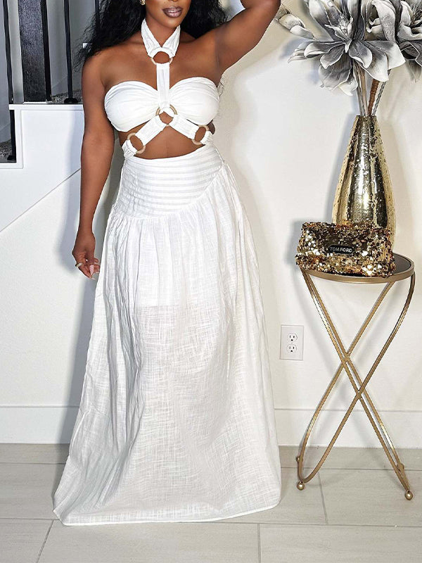 Halter Tied Top & Skirt Set