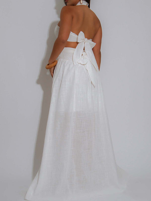 Halter Tied Top & Skirt Set