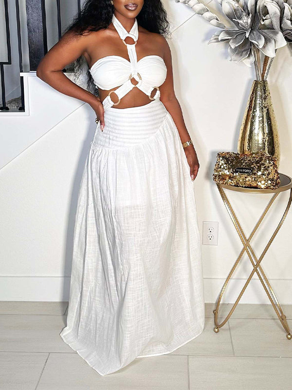 Halter Tied Top & Skirt Set