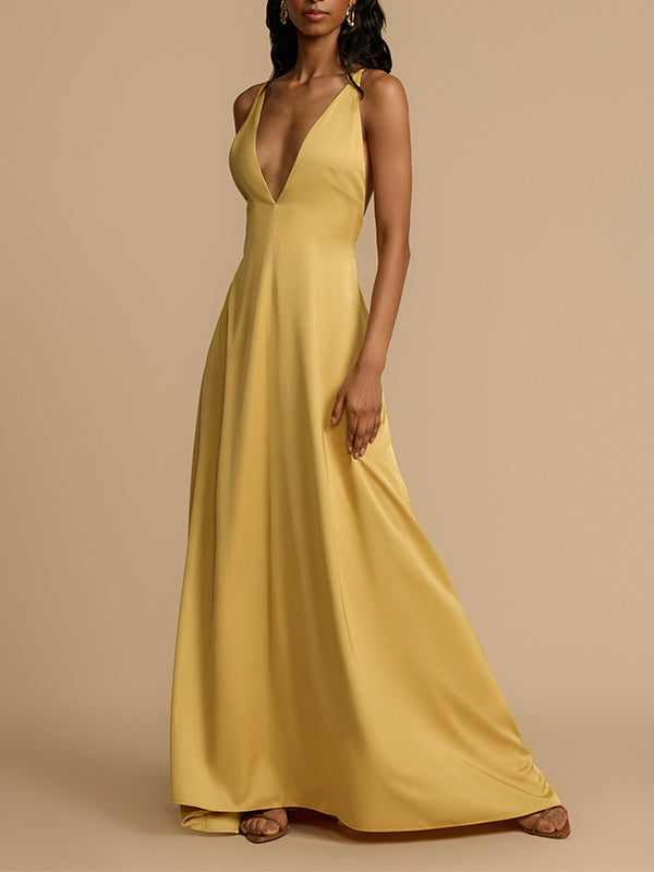 V-Neck Sleeveless Maxi Dress