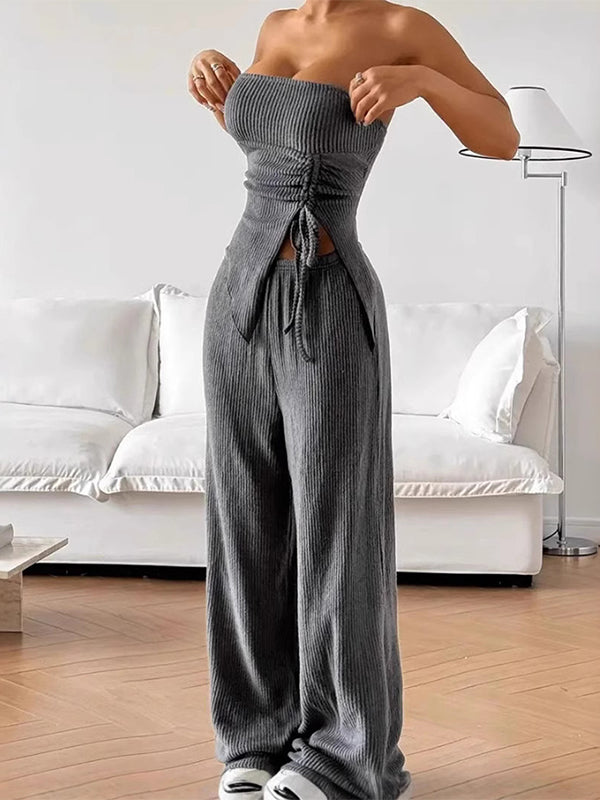 Ribbed Tube Top & Pants Set