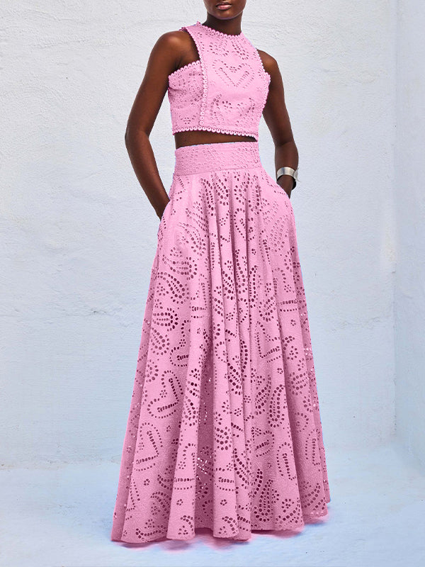 Lace Tank Top & Skirt Set