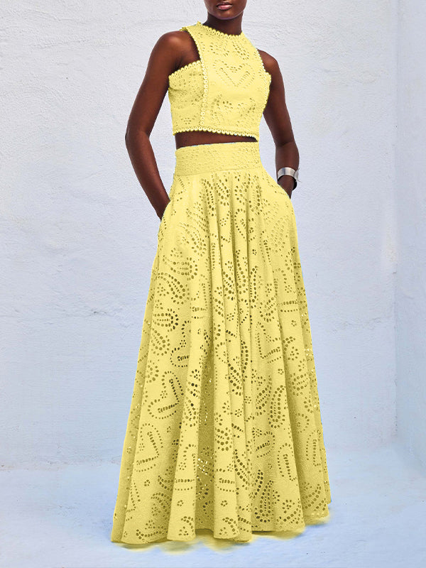Lace Tank Top & Skirt Set