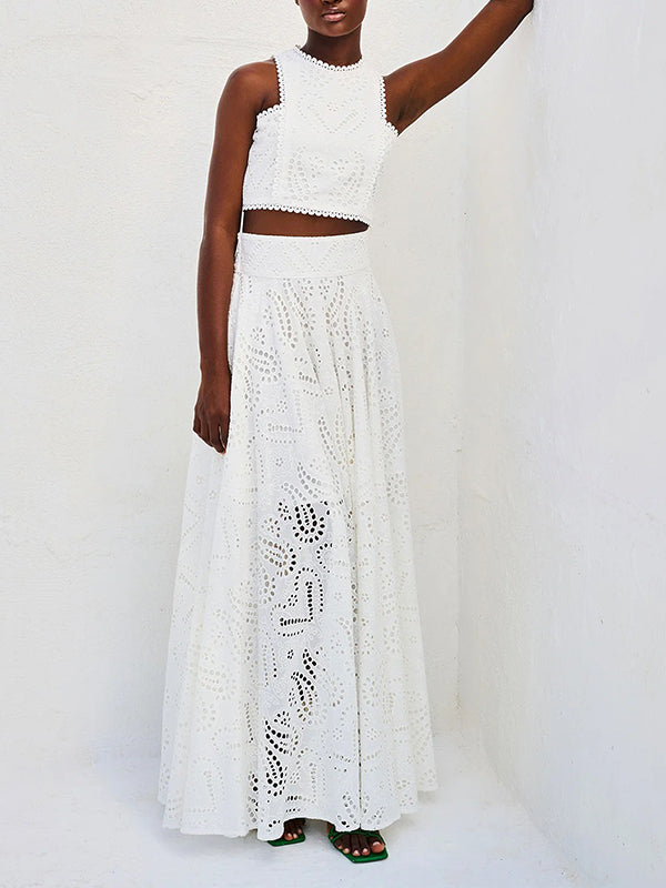 Lace Tank Top & Skirt Set
