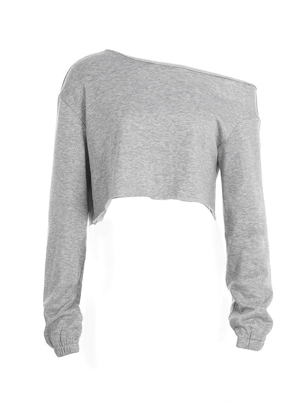 Solid Boat-Neck Sweatshirt