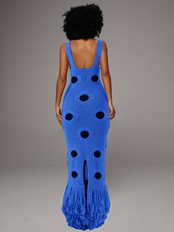 Dot Fringe Sleeveless Dress