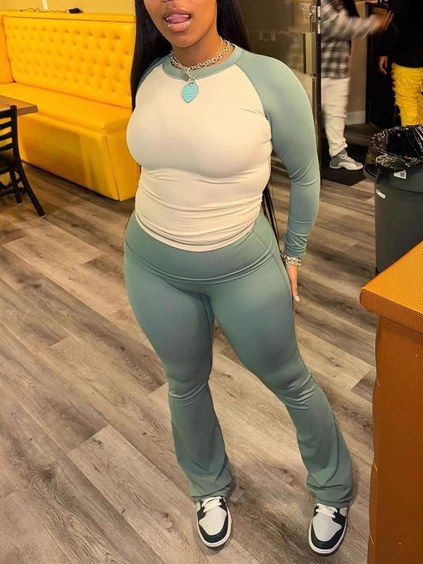 Two-Tone Top & Pants Set