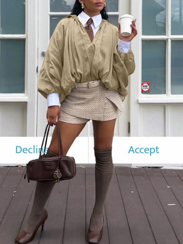 Satin Bubble Shirt Jacket