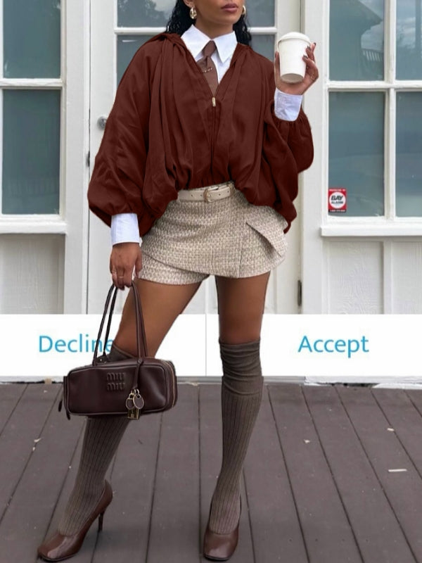Satin Bubble Shirt Jacket