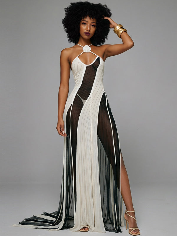 side slit cami dress Ribbed Knit Maxi Cami Dress with Side Slit