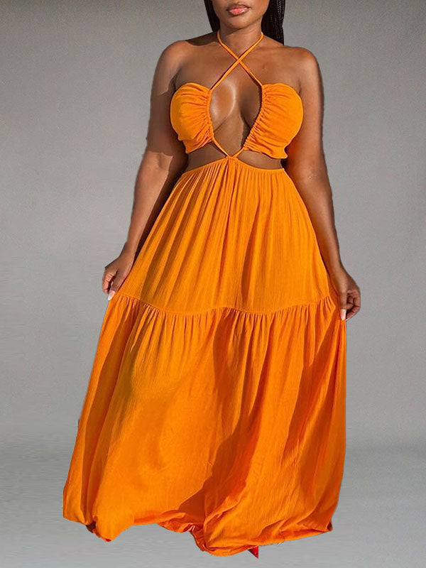Halter Lacing Maxi Dress -- sold out