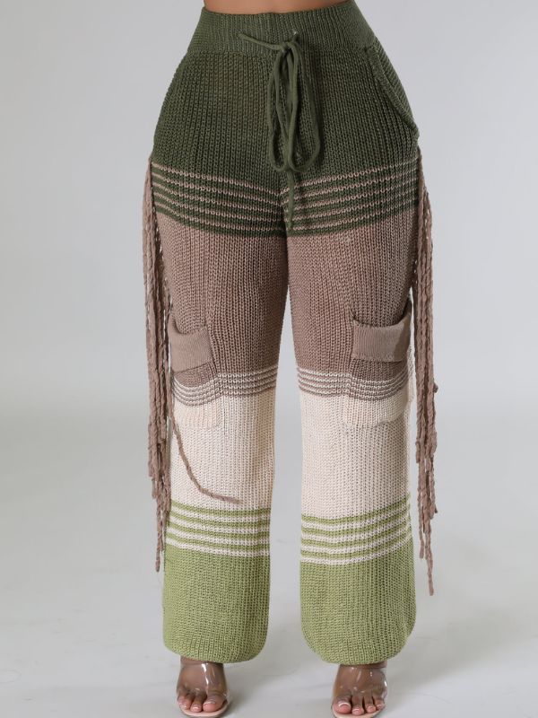 Colorblock Knit Pants