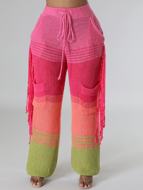 Colorblock Knit Pants