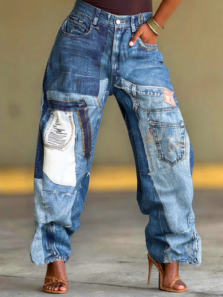 Patch Print Jeans