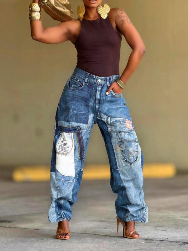 Patch Print Jeans