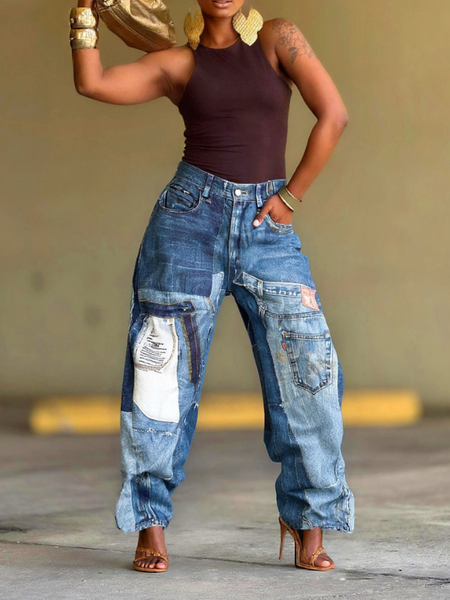 Patch Print Jeans