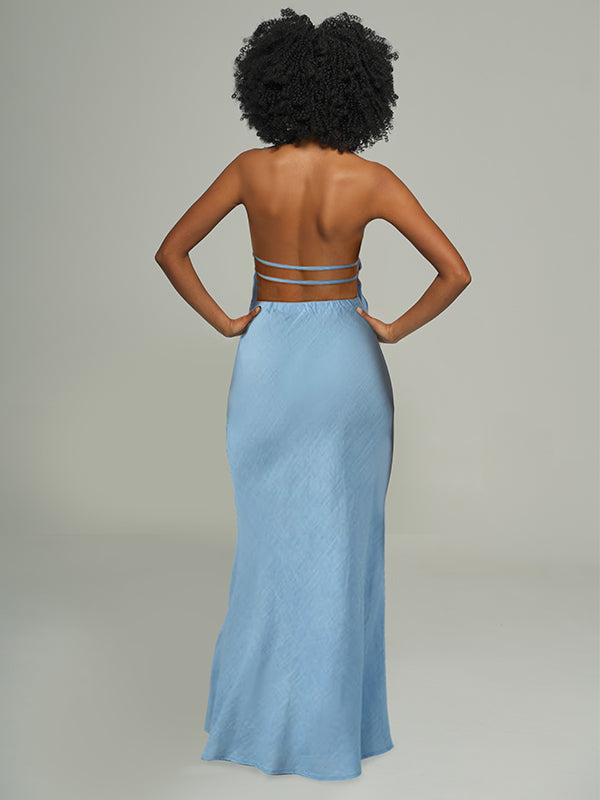 Solid Halter Top & Skirt Set -- sold out