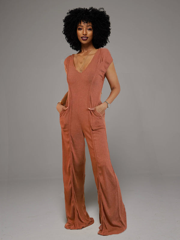 V-Neck Jumpsuit with Pockets -- sold out