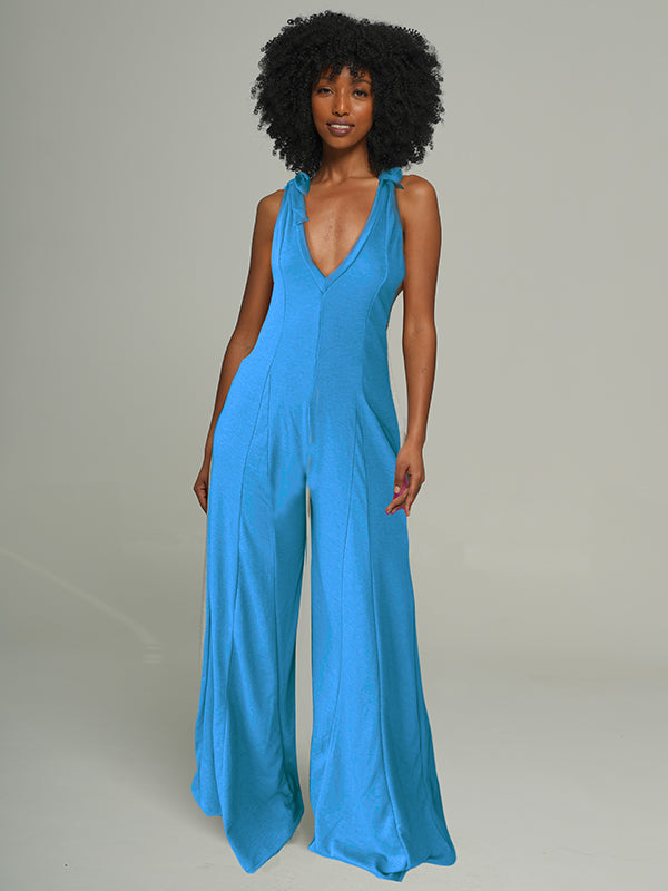 Tie-Shoulder Wide-Leg Jumpsuit -- sold out