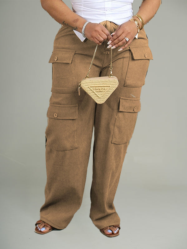 Solid Cargo Pants