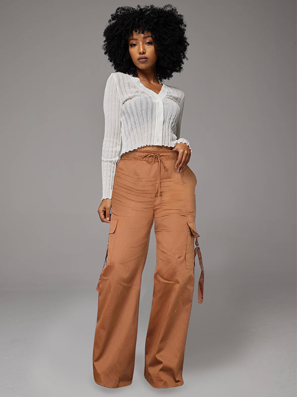 Wide Leg Cargo Pants -- sold out