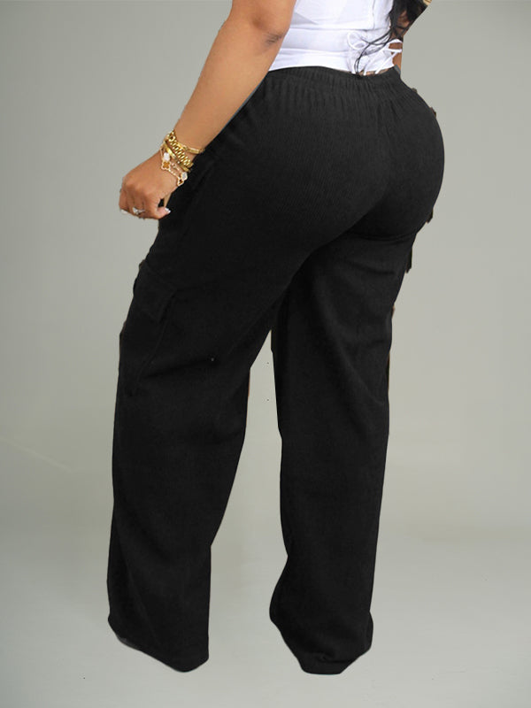 Solid Cargo Pants