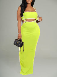 Bandeau Top & Overall Skirt Set