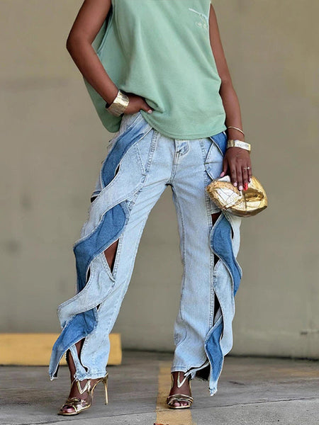 Contrast Kink Jeans