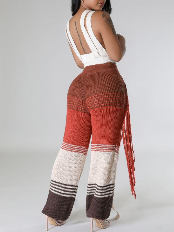 Colorblock Knit Pants