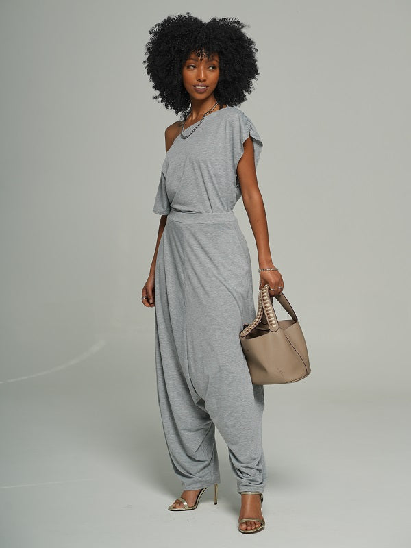 Boat-Neck Tee & Slouchy Pants Set