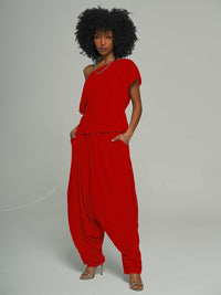 Boat-Neck Tee & Slouchy Pants Set