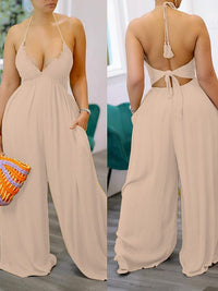 Halter Wide-Leg Jumpsuit - short inseam version