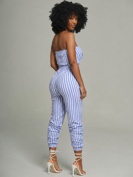 Stripe Cargo Jumpsuit