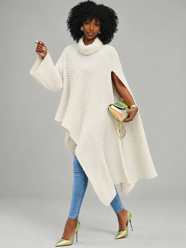 Knit Turtleneck Cape Top
