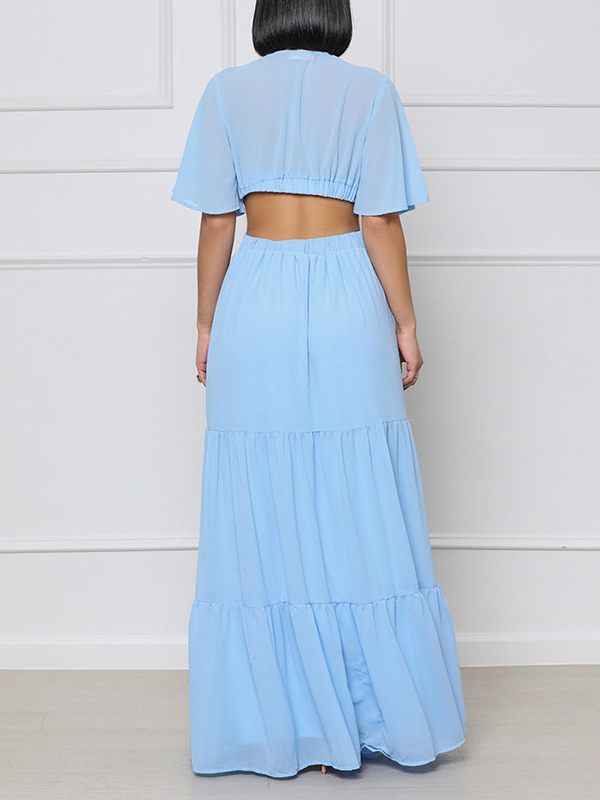 V-Neck Cutout Maxi Dres