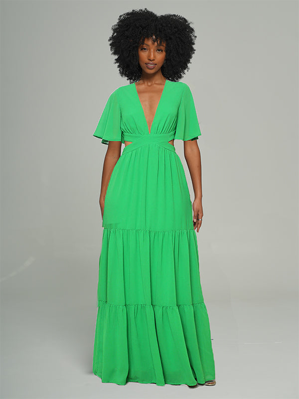 V-Neck Cutout Maxi Dress -- restock shipped on 20th May