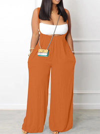 Solid Wide-Leg Overalls